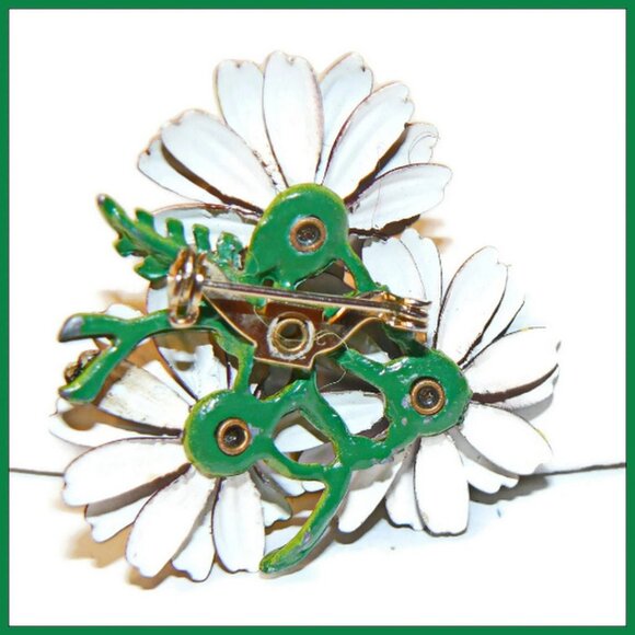 Vintage Enamel Flower Power Brooch - Picture 2 of 3